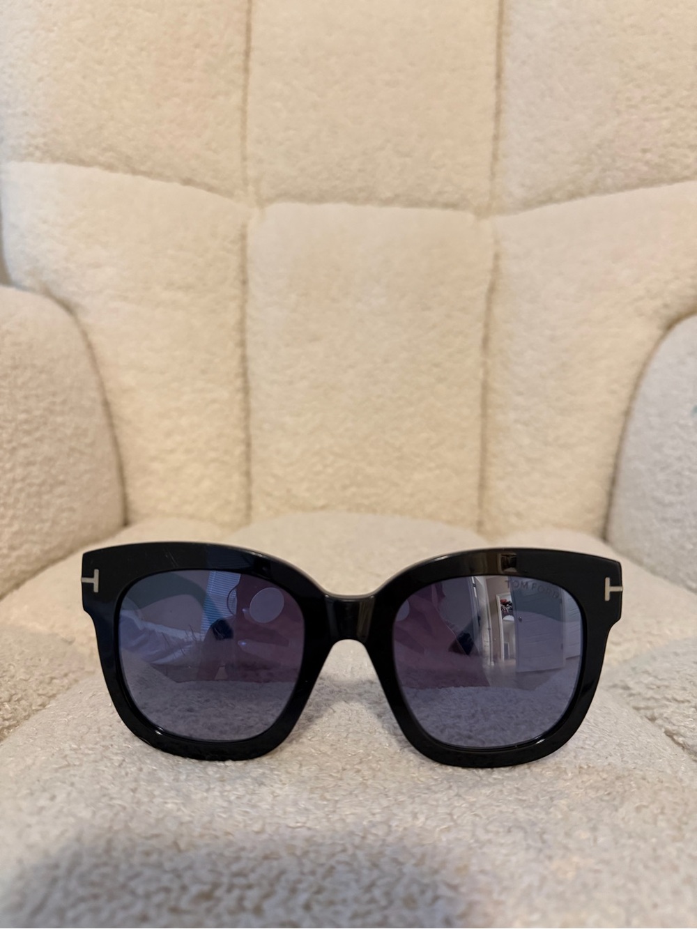 Tom Ford Black Sunglasses with Subtle Purple Tint Lenses